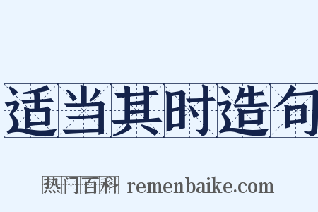 适当其时造句是什么意思的图片